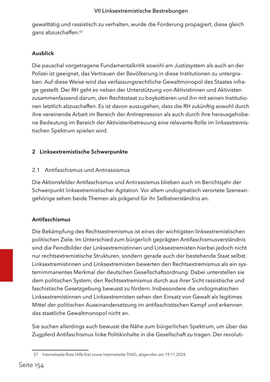 Seite 171 des Verfassungsschutzbericht 2024 Schleswig-Holstein