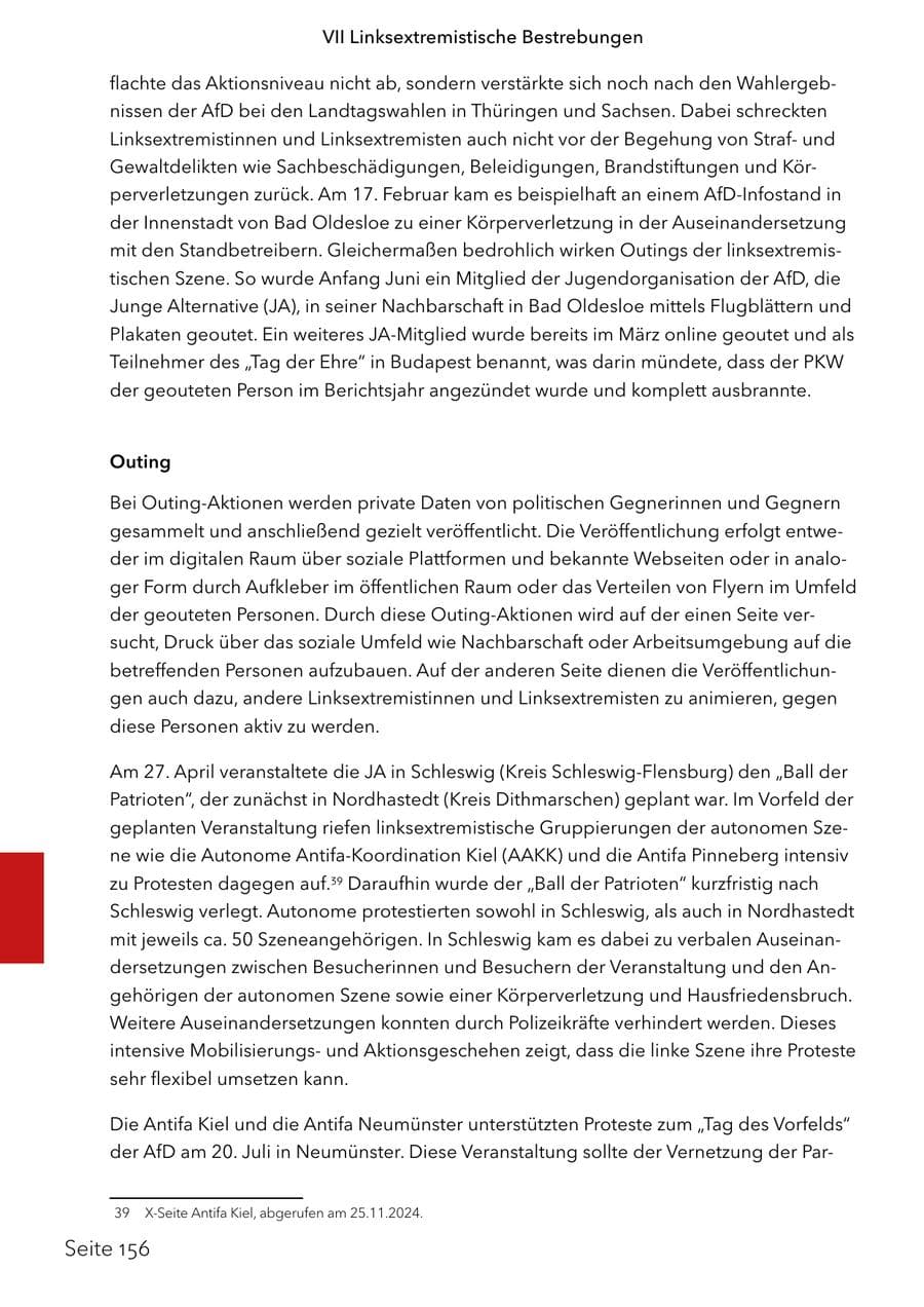 Seite 173 des Verfassungsschutzbericht 2024 Schleswig-Holstein