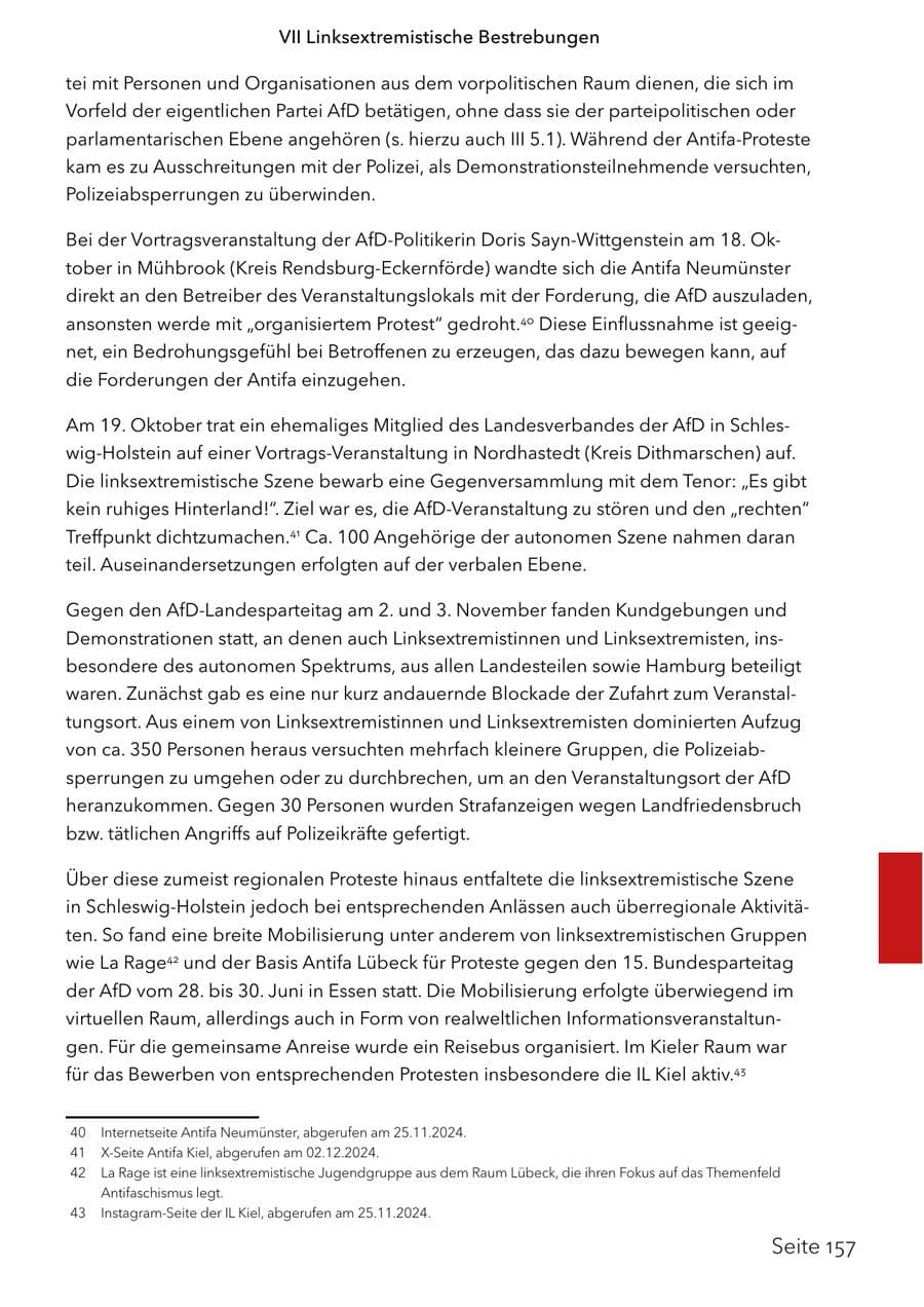 Seite 174 des Verfassungsschutzbericht 2024 Schleswig-Holstein