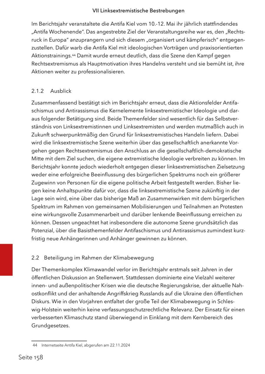 Seite 175 des Verfassungsschutzbericht 2024 Schleswig-Holstein