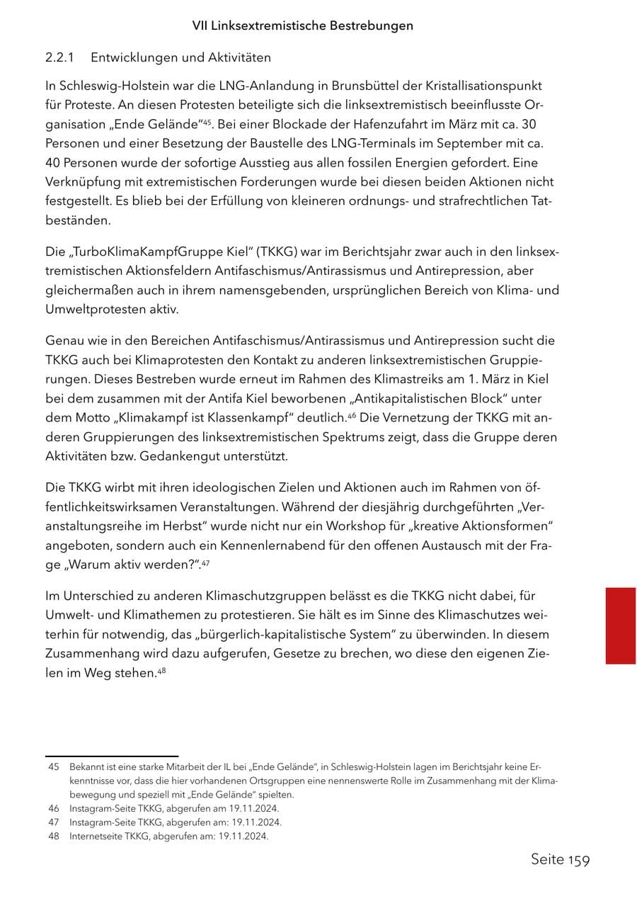 Seite 176 des Verfassungsschutzbericht 2024 Schleswig-Holstein