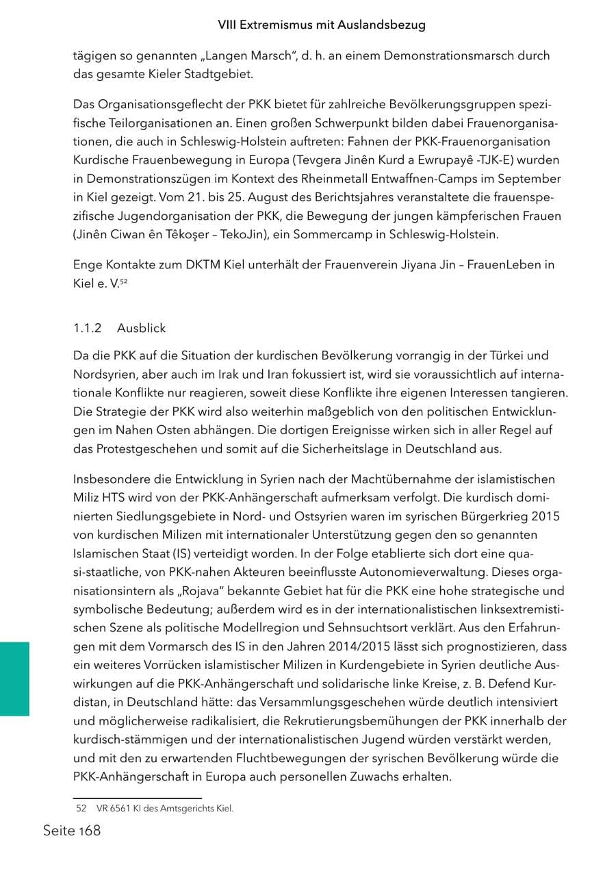 Seite 185 des Verfassungsschutzbericht 2024 Schleswig-Holstein