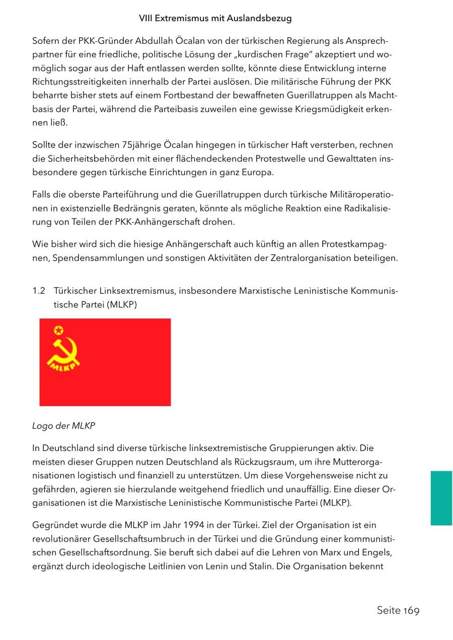 Seite 186 des Verfassungsschutzbericht 2024 Schleswig-Holstein