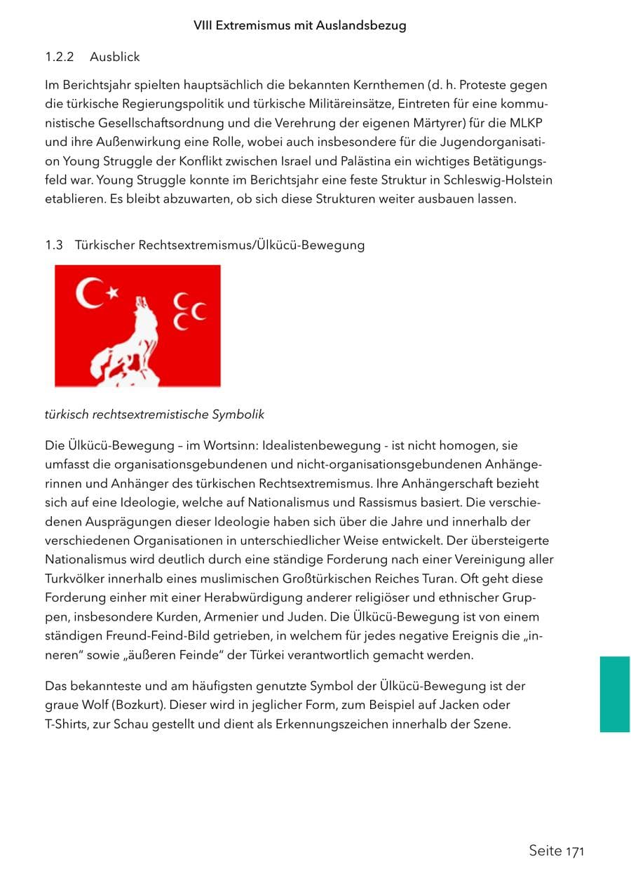 Seite 188 des Verfassungsschutzbericht 2024 Schleswig-Holstein