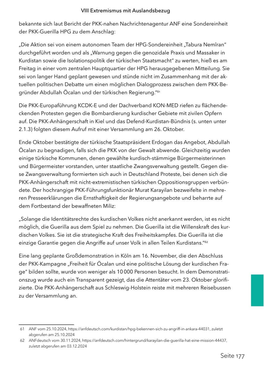 Seite 194 des Verfassungsschutzbericht 2024 Schleswig-Holstein
