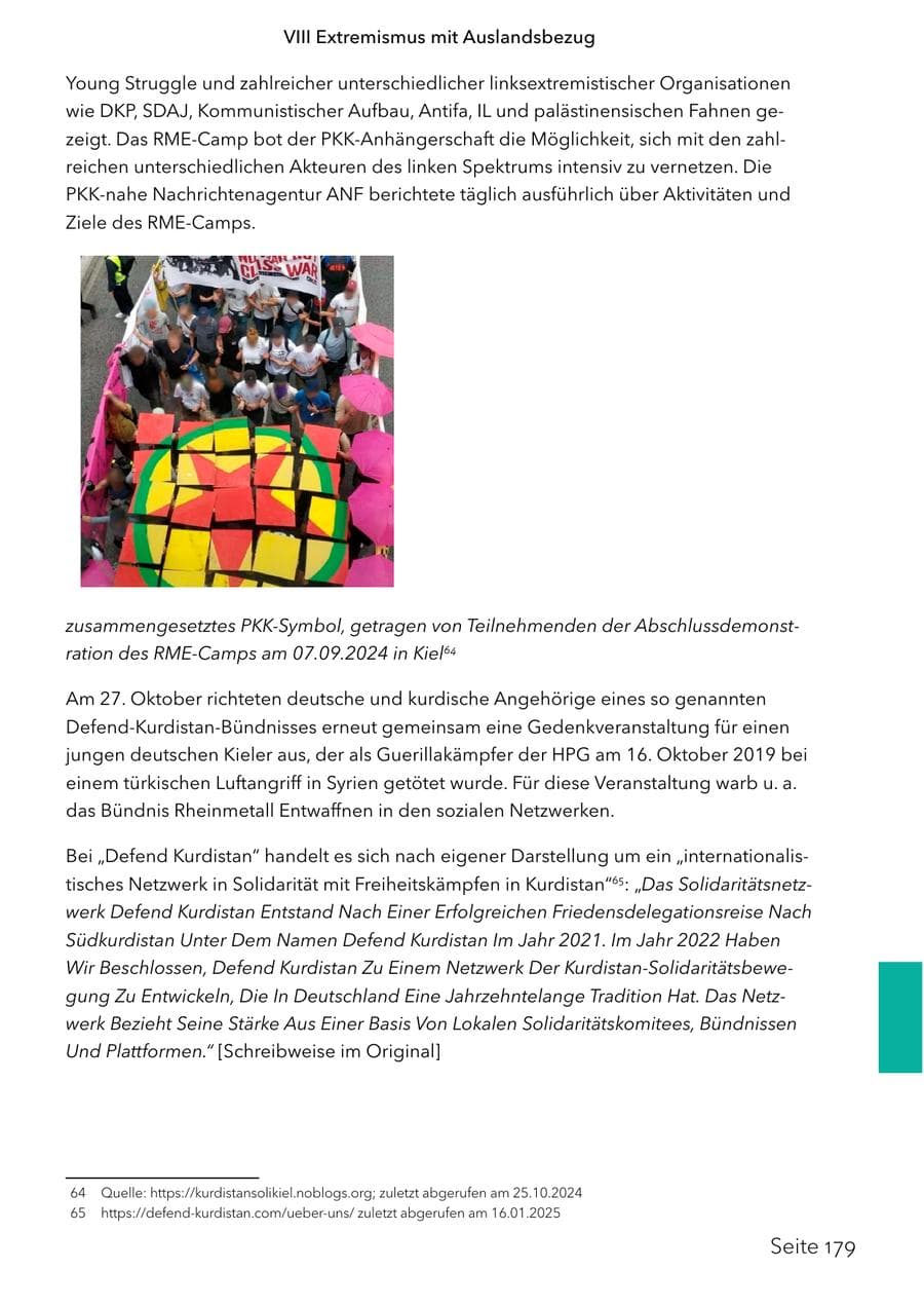 Seite 196 des Verfassungsschutzbericht 2024 Schleswig-Holstein