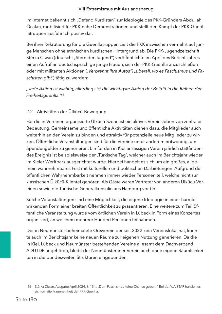 Seite 197 des Verfassungsschutzbericht 2024 Schleswig-Holstein