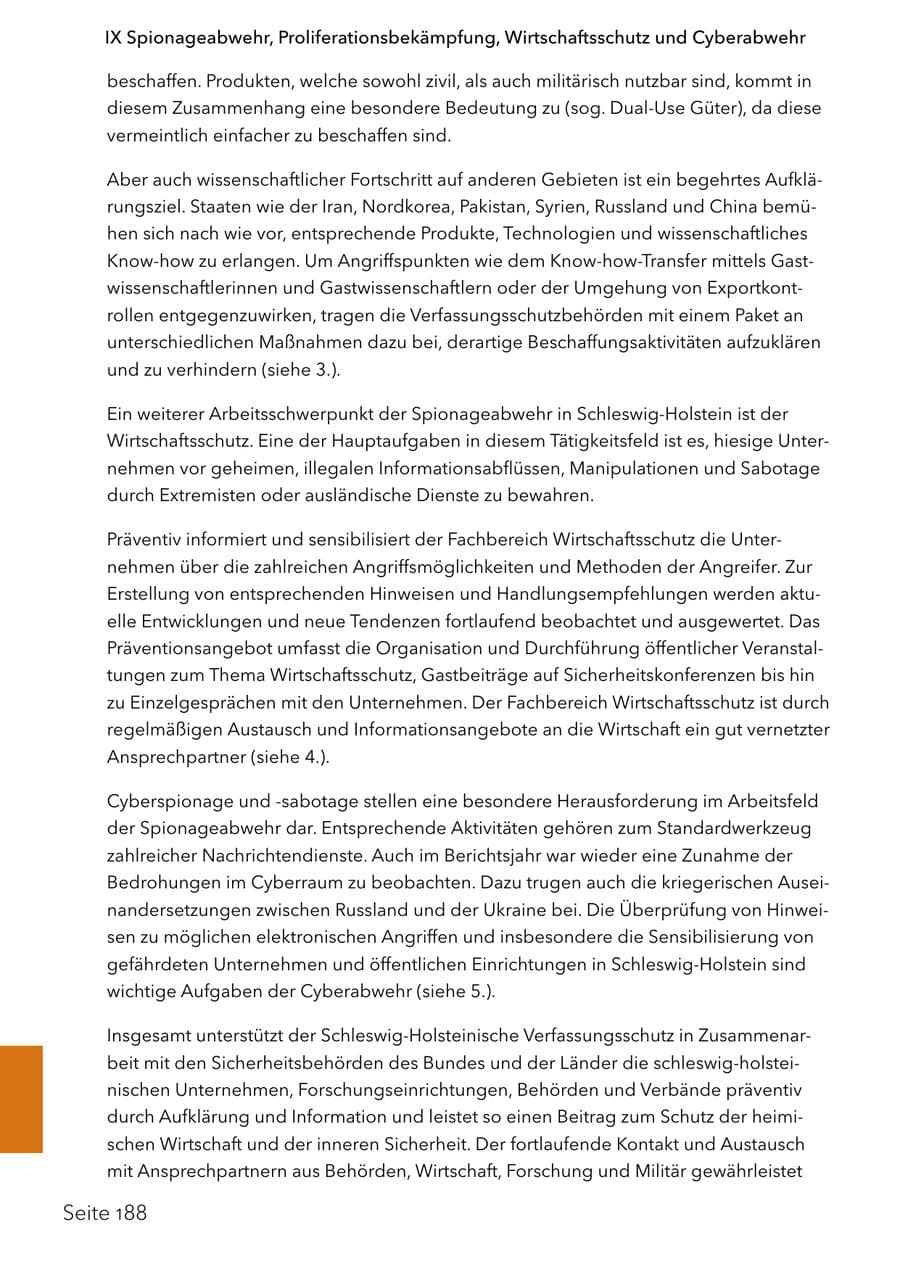 Seite 205 des Verfassungsschutzbericht 2024 Schleswig-Holstein