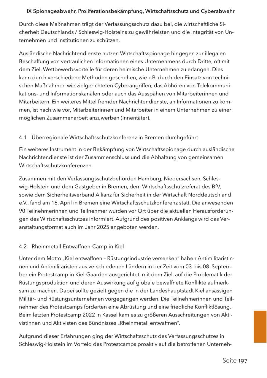 Seite 214 des Verfassungsschutzbericht 2024 Schleswig-Holstein