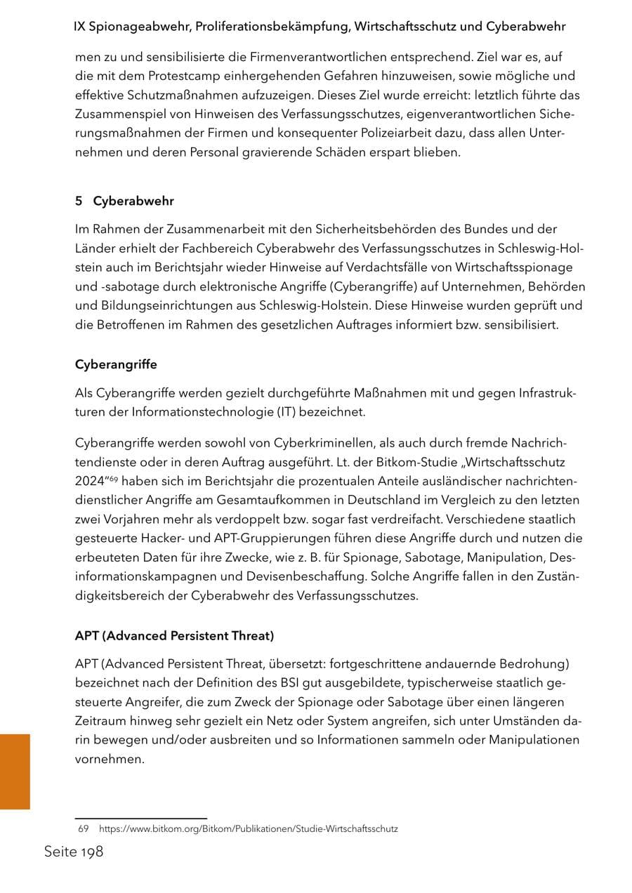 Seite 215 des Verfassungsschutzbericht 2024 Schleswig-Holstein
