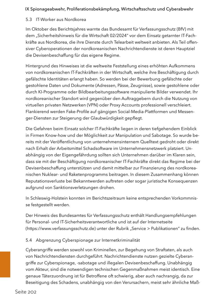 Seite 219 des Verfassungsschutzbericht 2024 Schleswig-Holstein