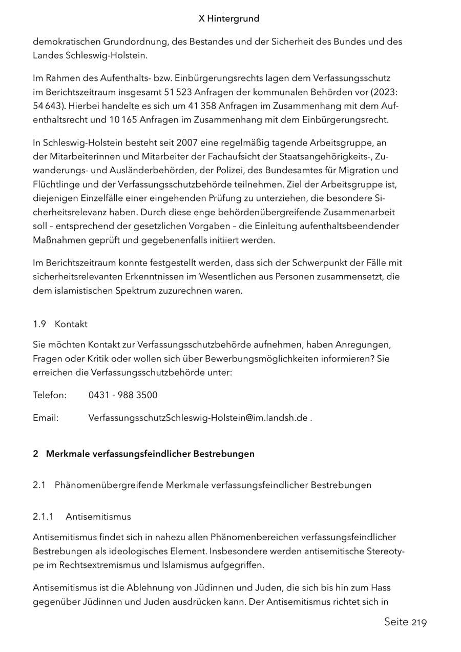 Seite 236 des Verfassungsschutzbericht 2024 Schleswig-Holstein
