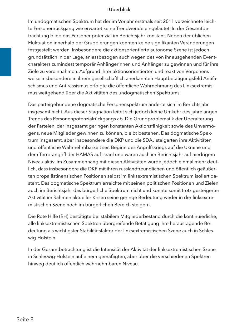 Seite 25 des Verfassungsschutzbericht 2024 Schleswig-Holstein