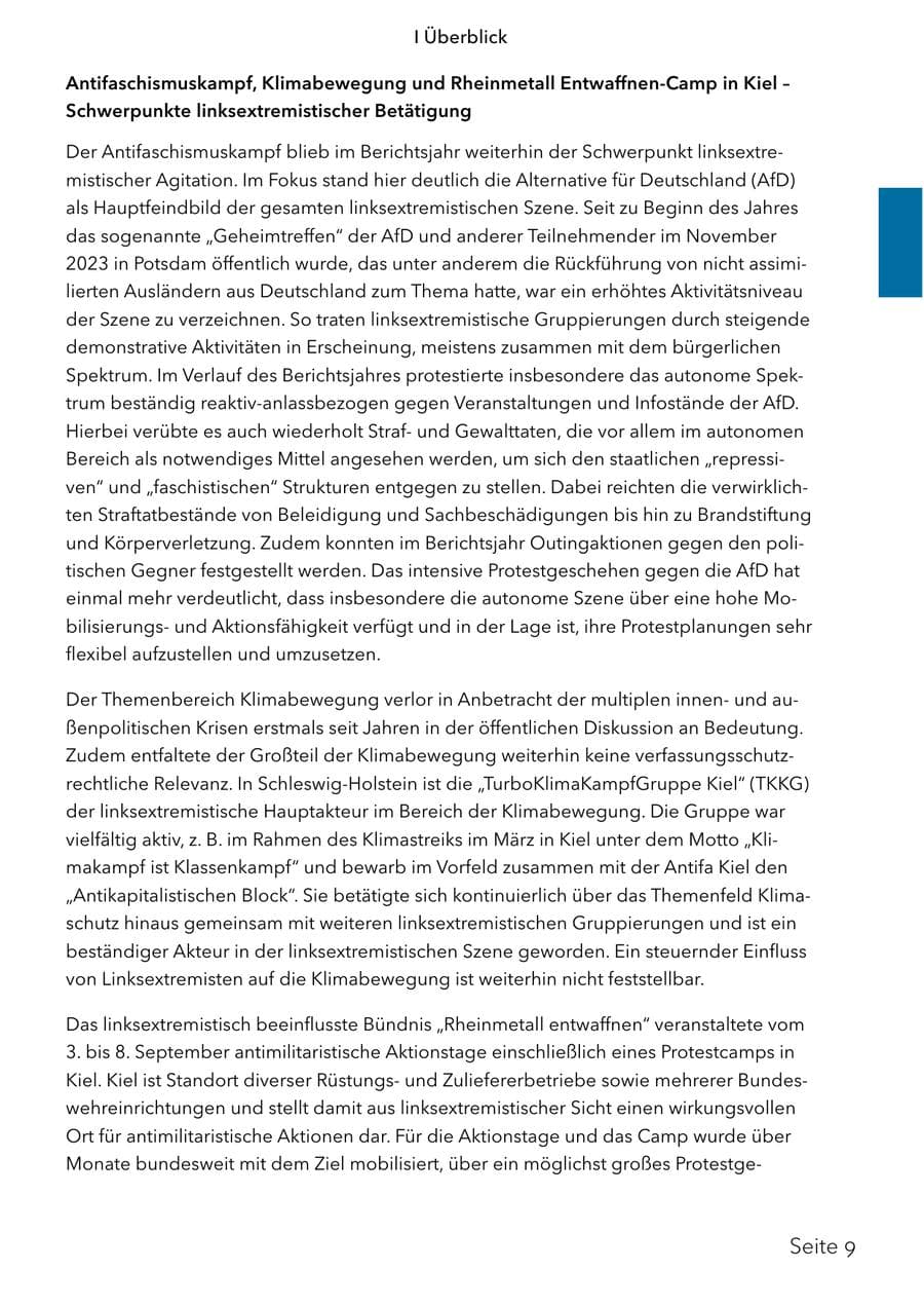 Seite 26 des Verfassungsschutzbericht 2024 Schleswig-Holstein