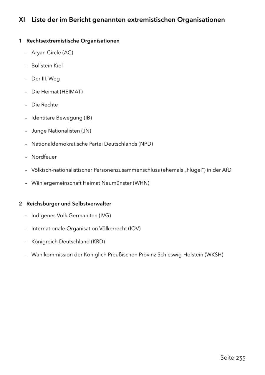 Seite 252 des Verfassungsschutzbericht 2024 Schleswig-Holstein