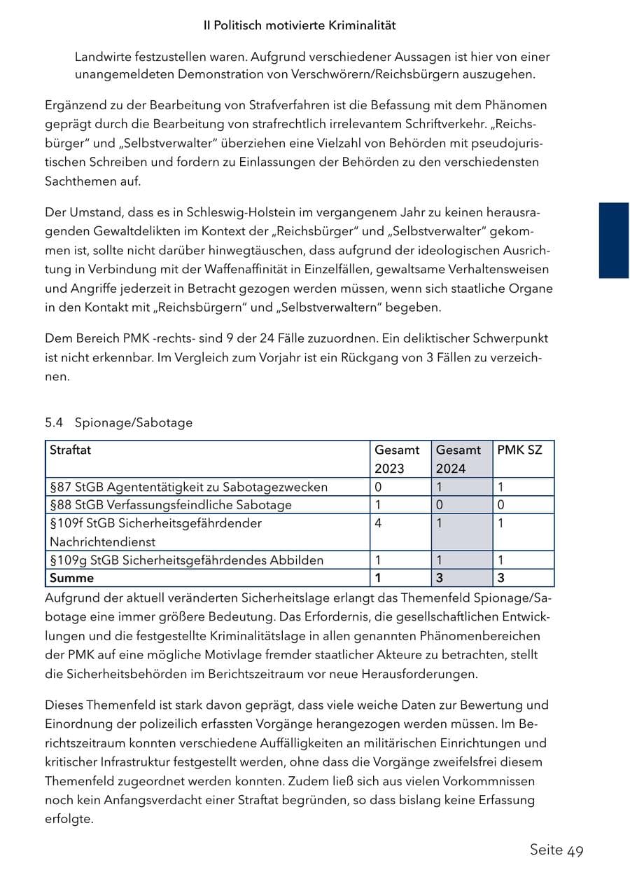Seite 66 des Verfassungsschutzbericht 2024 Schleswig-Holstein
