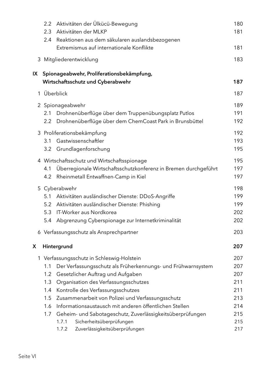 Seite 8 des Verfassungsschutzbericht 2024 Schleswig-Holstein