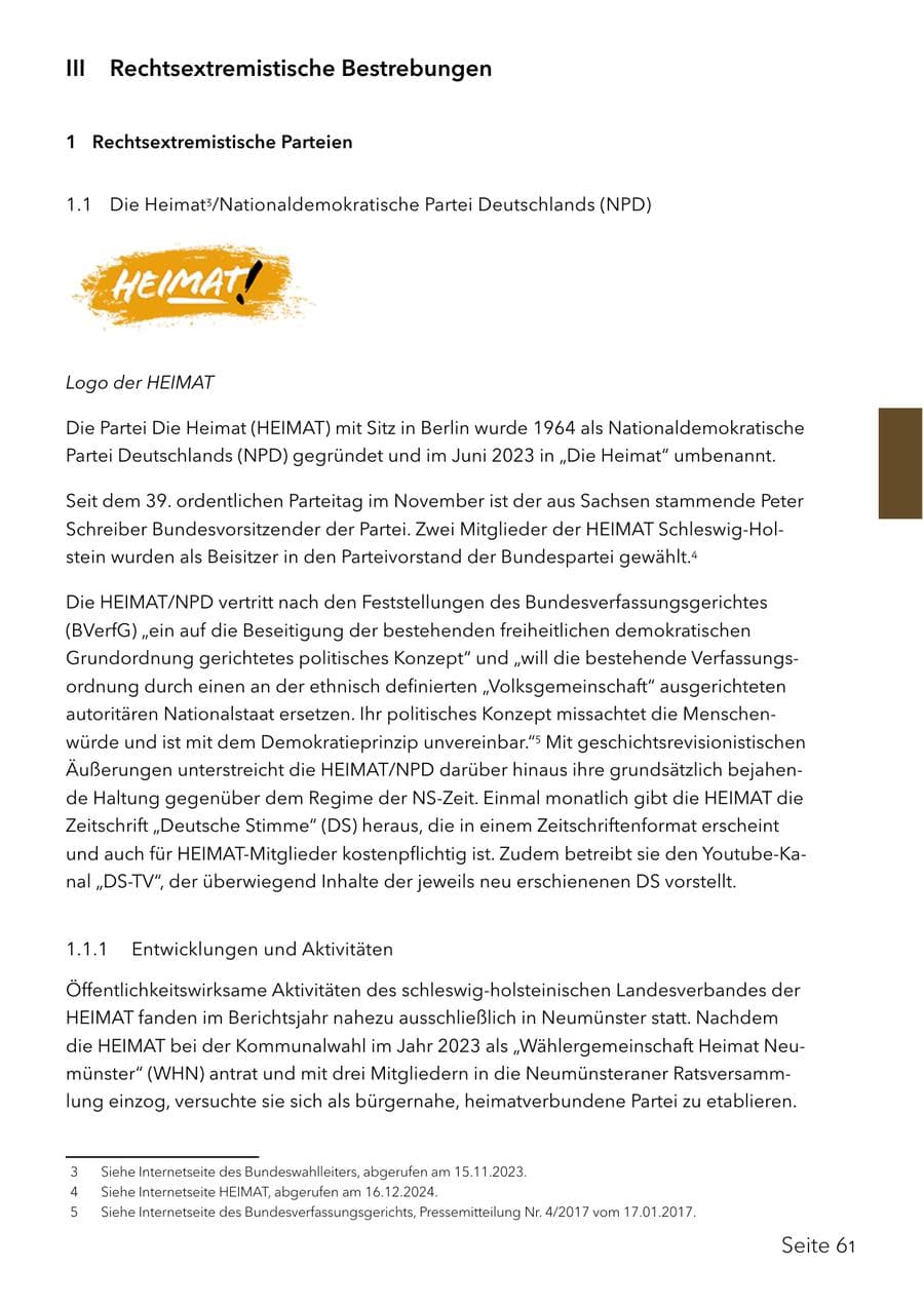 Seite 78 des Verfassungsschutzbericht 2024 Schleswig-Holstein