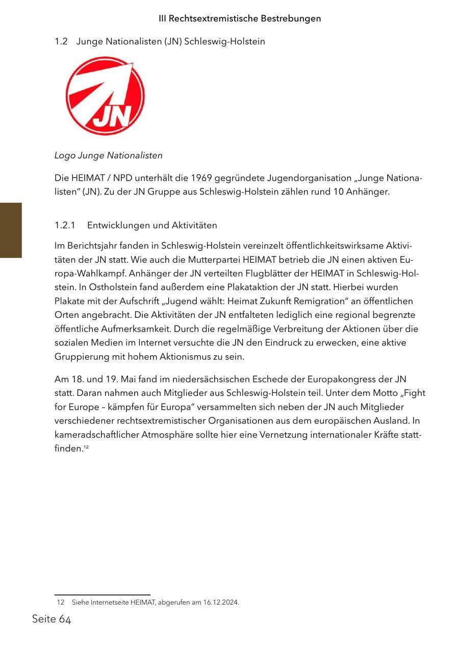 Seite 81 des Verfassungsschutzbericht 2024 Schleswig-Holstein
