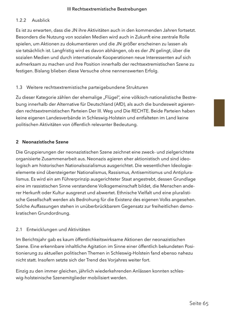Seite 82 des Verfassungsschutzbericht 2024 Schleswig-Holstein