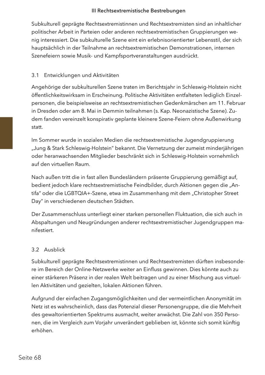 Seite 85 des Verfassungsschutzbericht 2024 Schleswig-Holstein