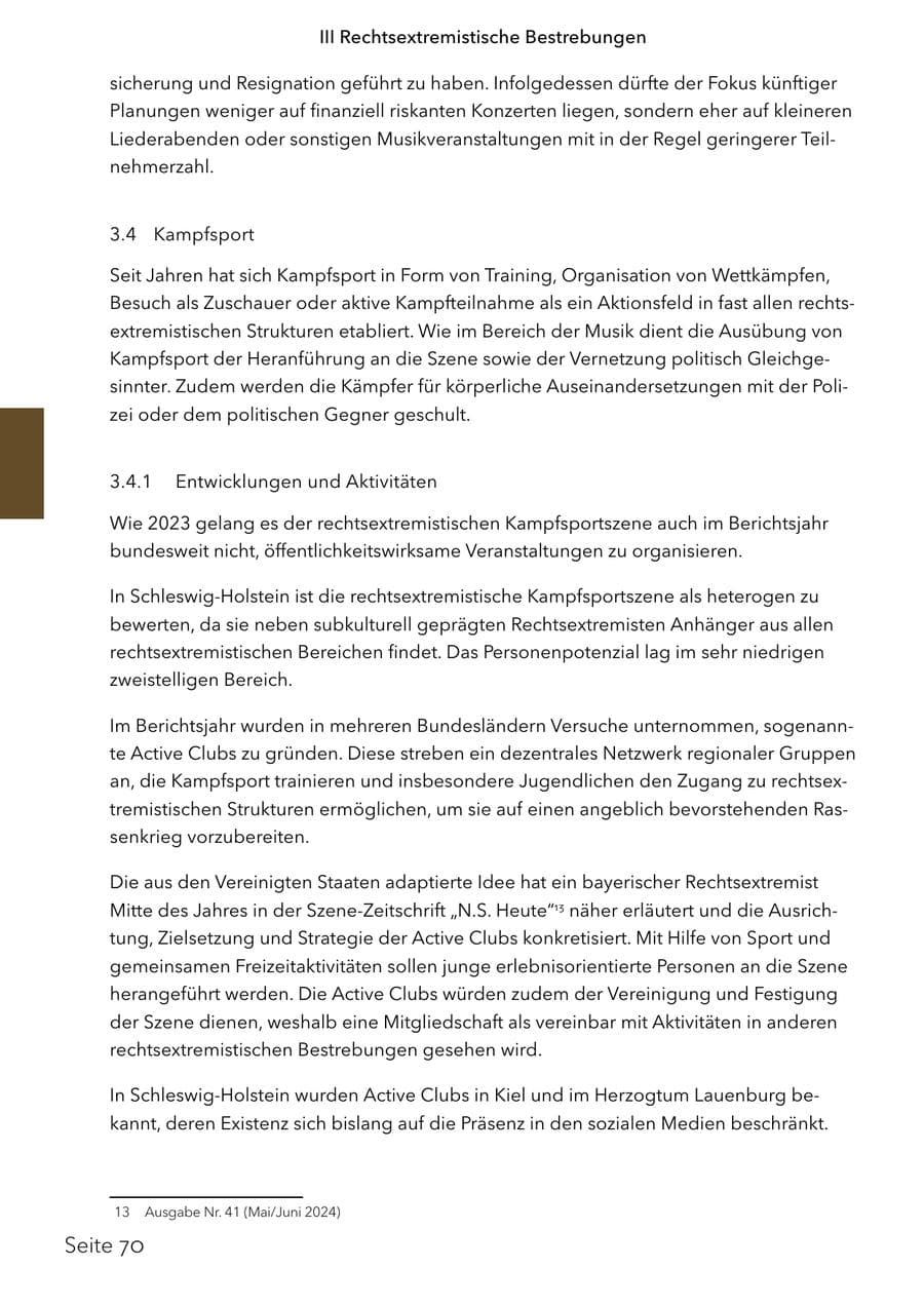 Seite 87 des Verfassungsschutzbericht 2024 Schleswig-Holstein