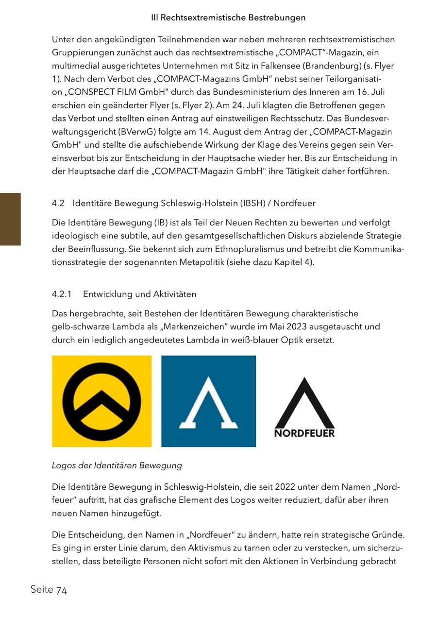 Seite 91 des Verfassungsschutzbericht 2024 Schleswig-Holstein