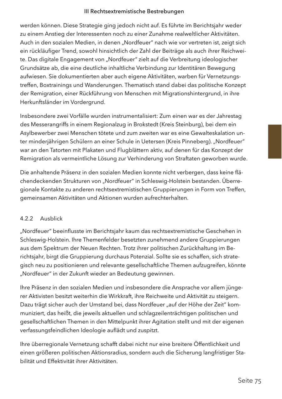 Seite 92 des Verfassungsschutzbericht 2024 Schleswig-Holstein