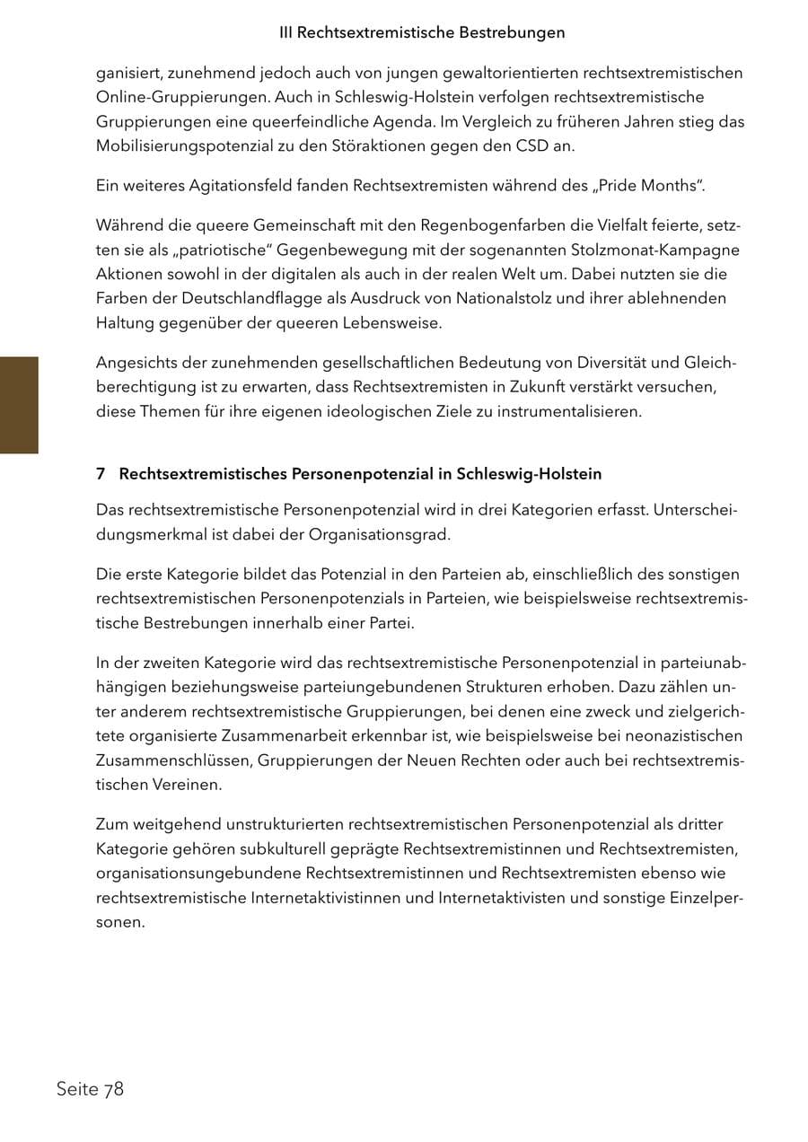 Seite 95 des Verfassungsschutzbericht 2024 Schleswig-Holstein