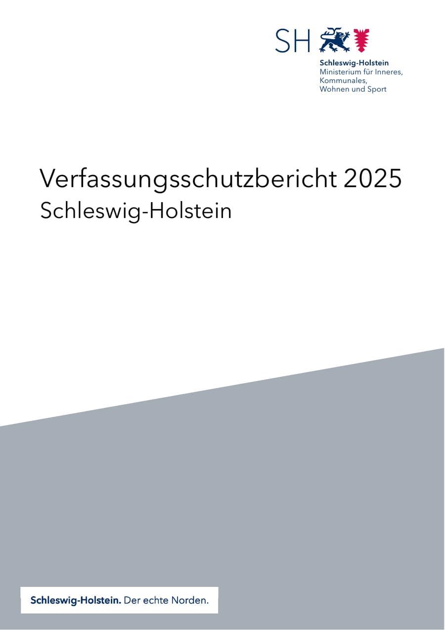 Seite 1 des Verfassungsschutzbericht 2025 Schleswig-Holstein