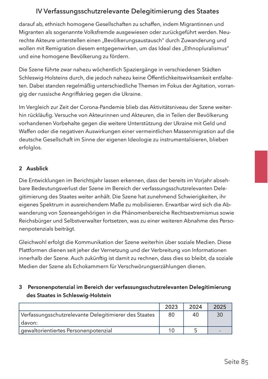 Seite 101 des Verfassungsschutzbericht 2025 Schleswig-Holstein