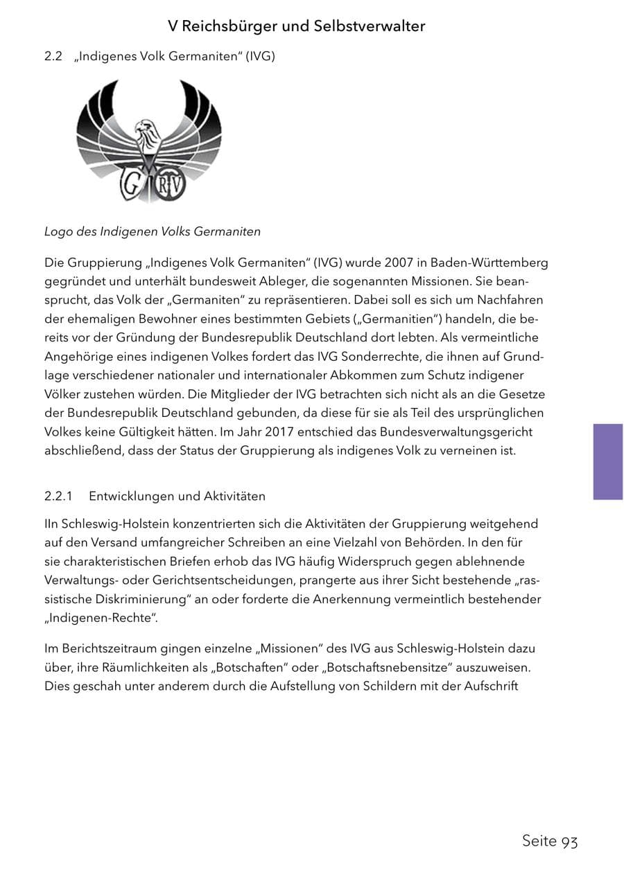 Seite 109 des Verfassungsschutzbericht 2025 Schleswig-Holstein