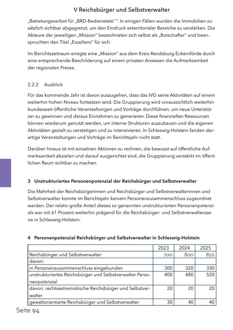 Seite 110 des Verfassungsschutzbericht 2025 Schleswig-Holstein
