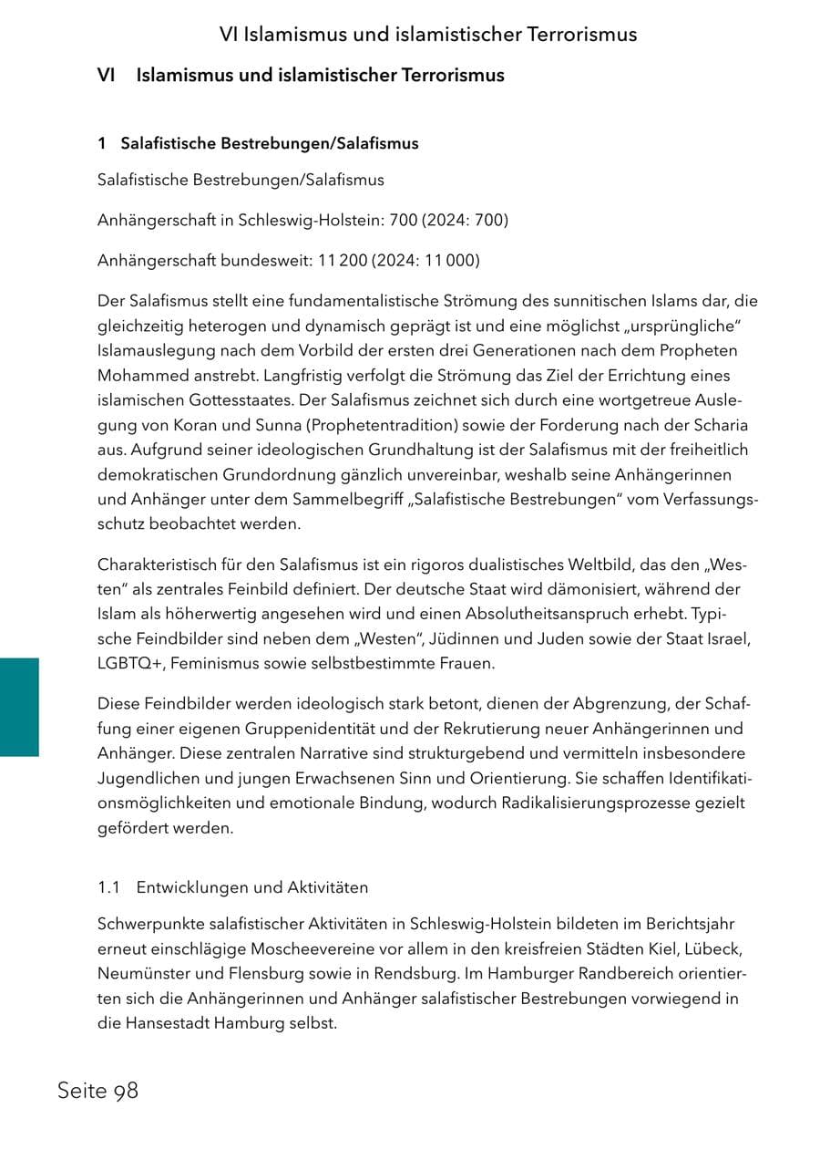 Seite 114 des Verfassungsschutzbericht 2025 Schleswig-Holstein