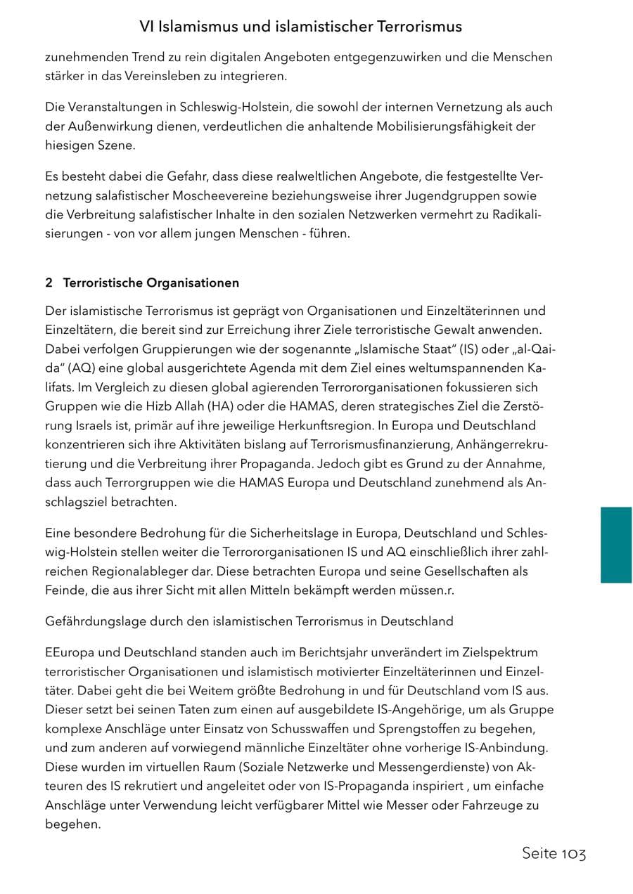 Seite 119 des Verfassungsschutzbericht 2025 Schleswig-Holstein