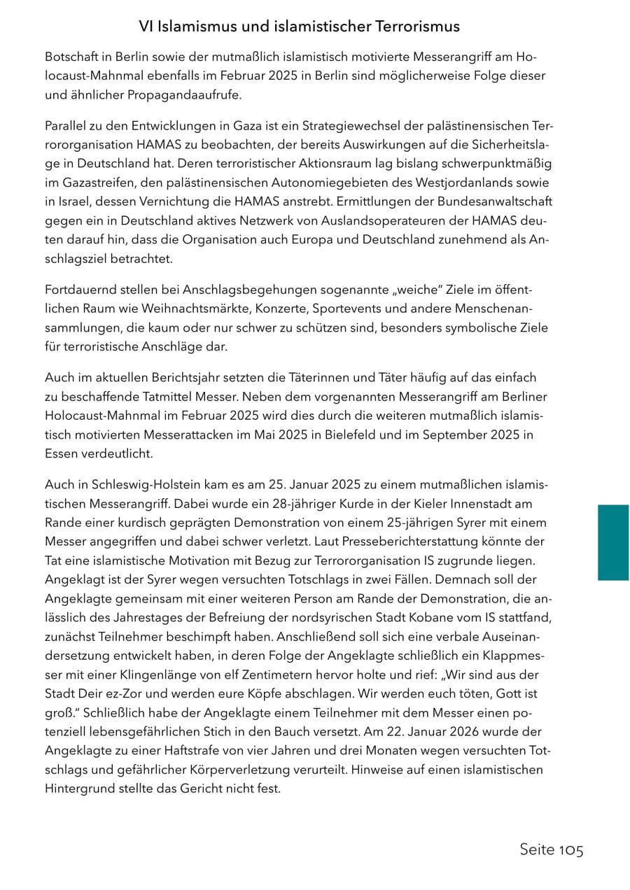 Seite 121 des Verfassungsschutzbericht 2025 Schleswig-Holstein