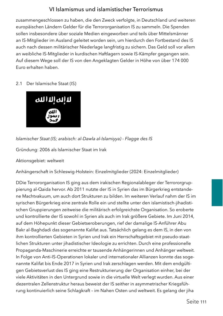 Seite 127 des Verfassungsschutzbericht 2025 Schleswig-Holstein