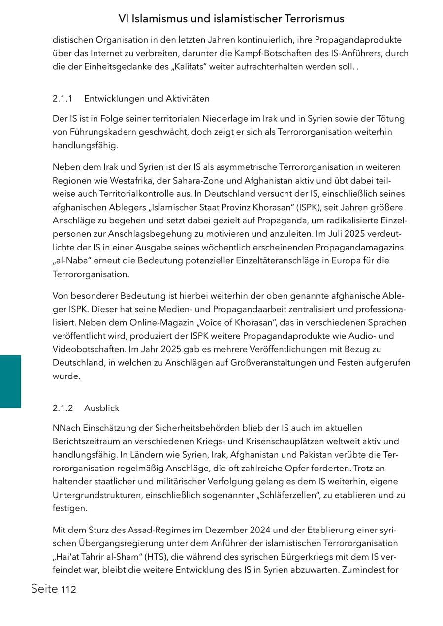 Seite 128 des Verfassungsschutzbericht 2025 Schleswig-Holstein