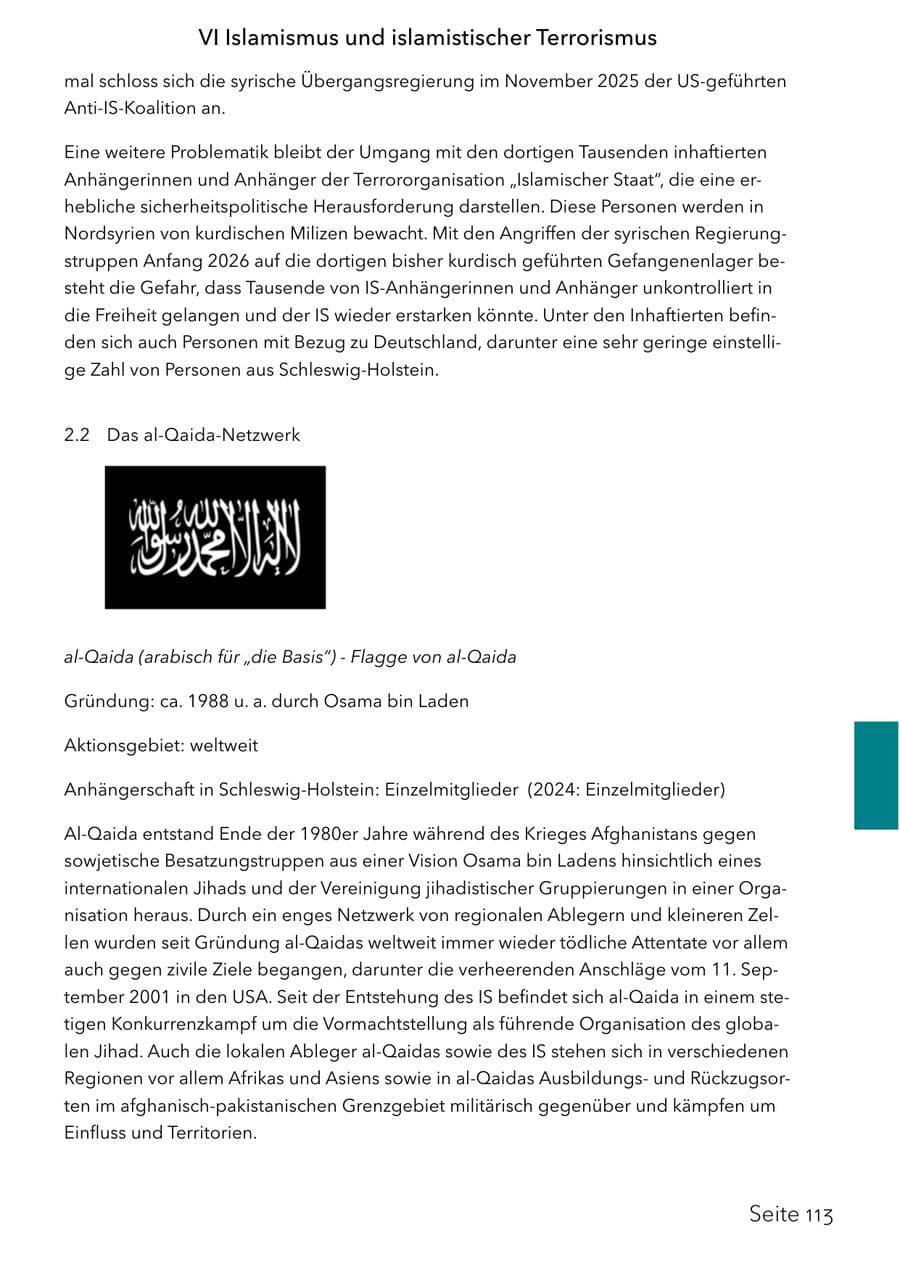 Seite 129 des Verfassungsschutzbericht 2025 Schleswig-Holstein