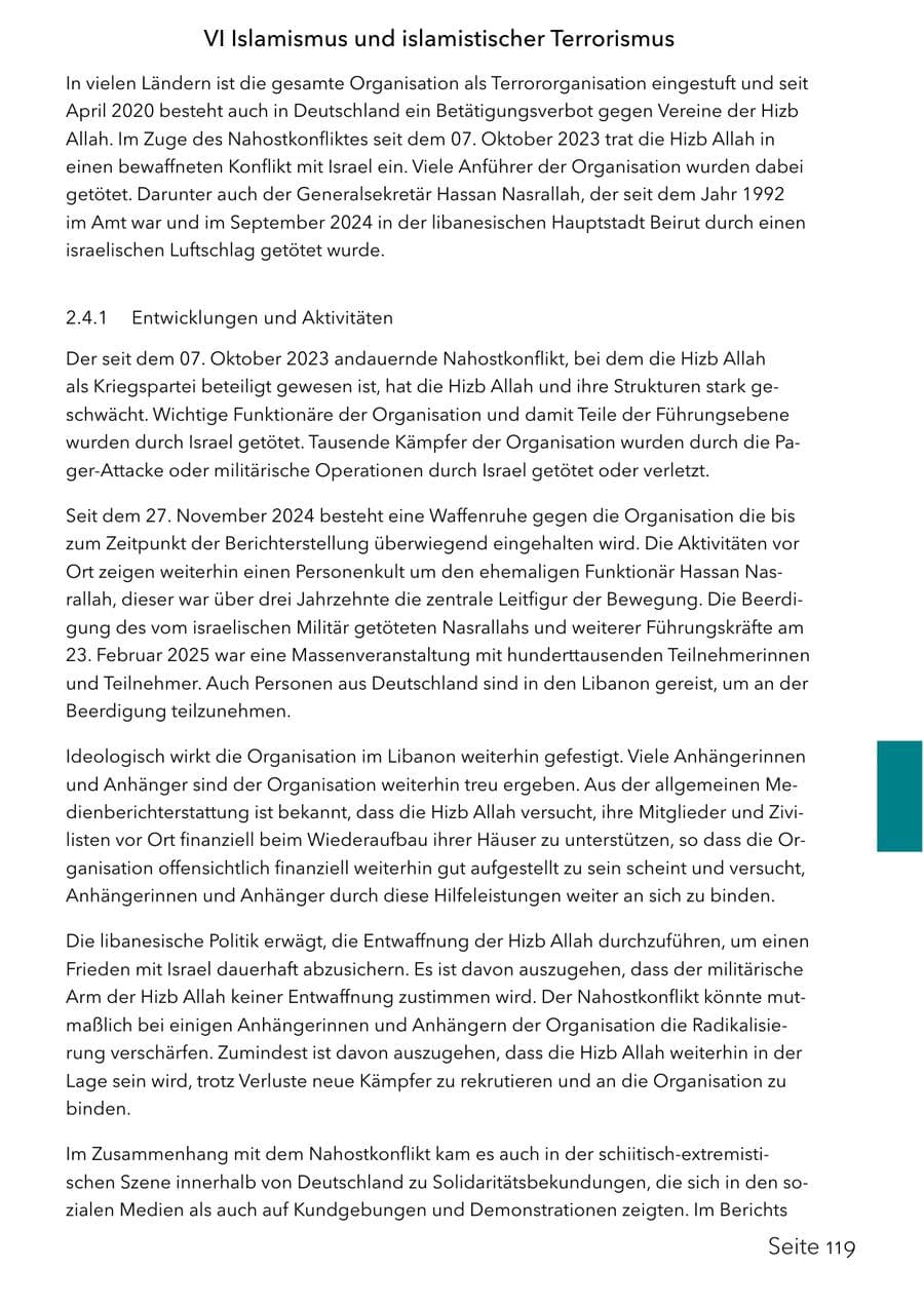 Seite 135 des Verfassungsschutzbericht 2025 Schleswig-Holstein