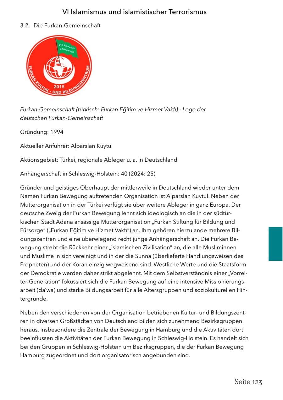 Seite 139 des Verfassungsschutzbericht 2025 Schleswig-Holstein