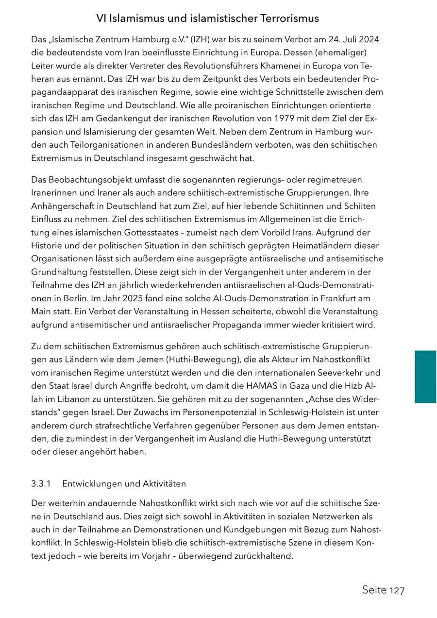 Seite 143 des Verfassungsschutzbericht 2025 Schleswig-Holstein