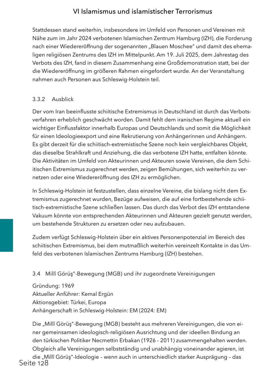 Seite 144 des Verfassungsschutzbericht 2025 Schleswig-Holstein