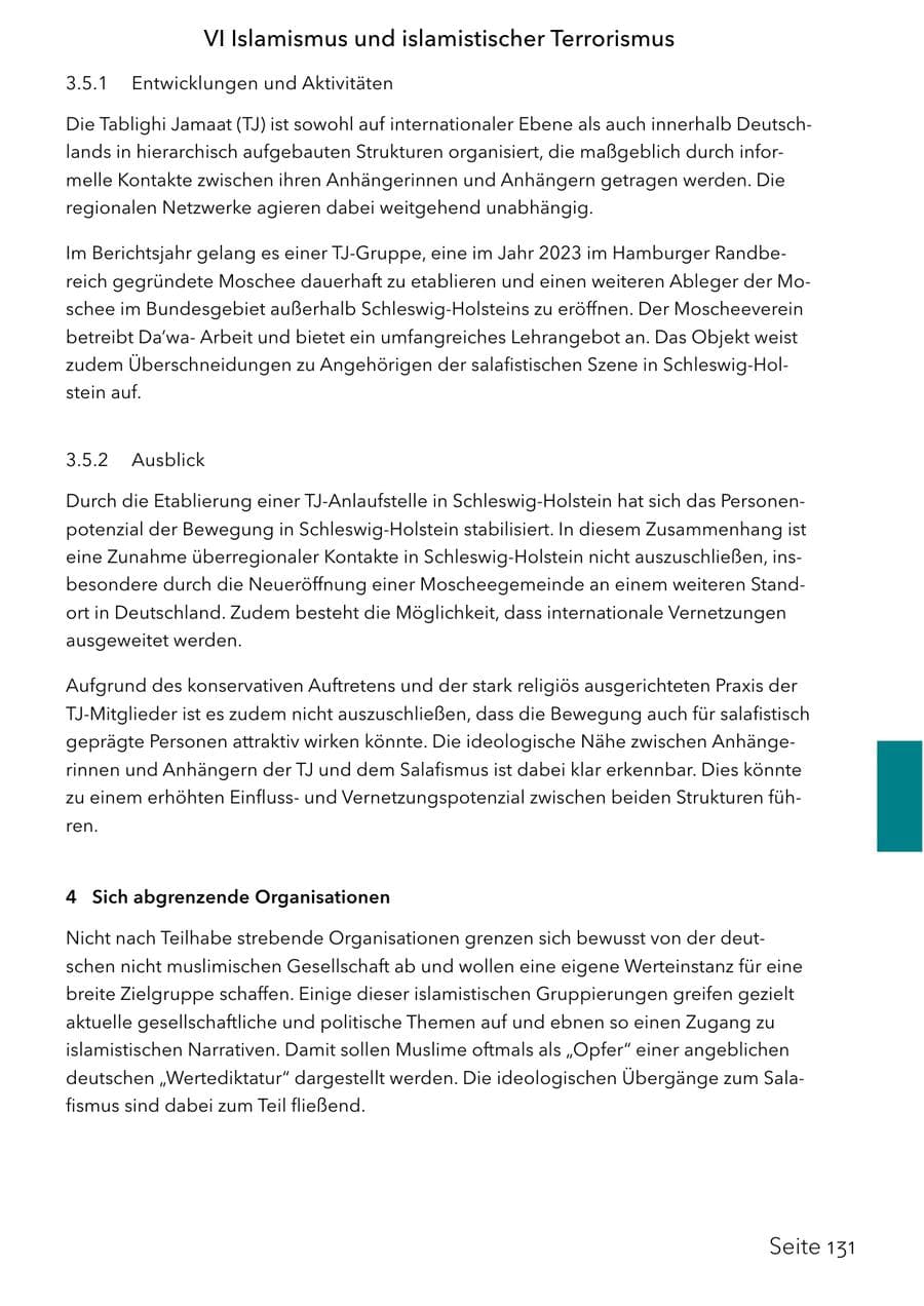Seite 147 des Verfassungsschutzbericht 2025 Schleswig-Holstein
