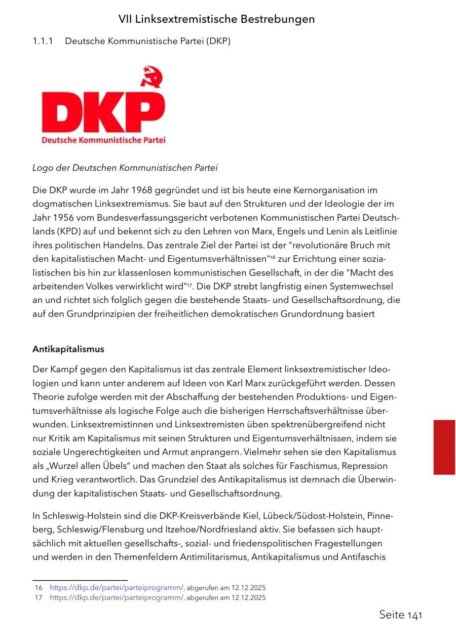Seite 157 des Verfassungsschutzbericht 2025 Schleswig-Holstein