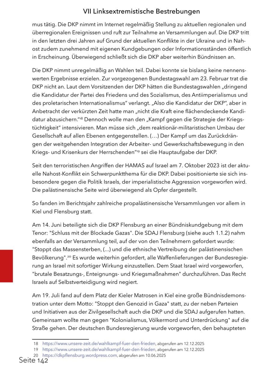 Seite 158 des Verfassungsschutzbericht 2025 Schleswig-Holstein