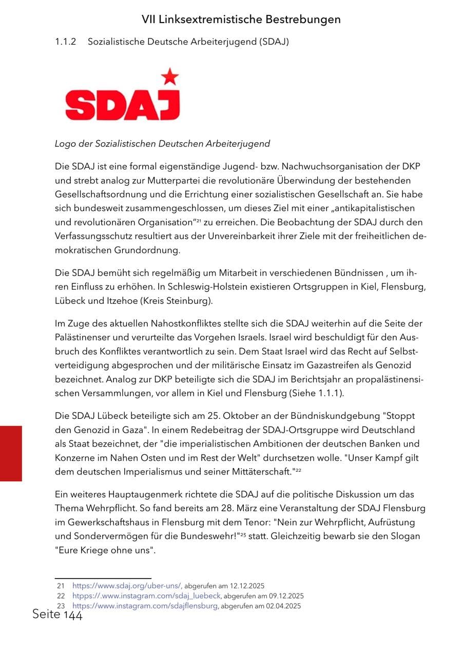 Seite 160 des Verfassungsschutzbericht 2025 Schleswig-Holstein