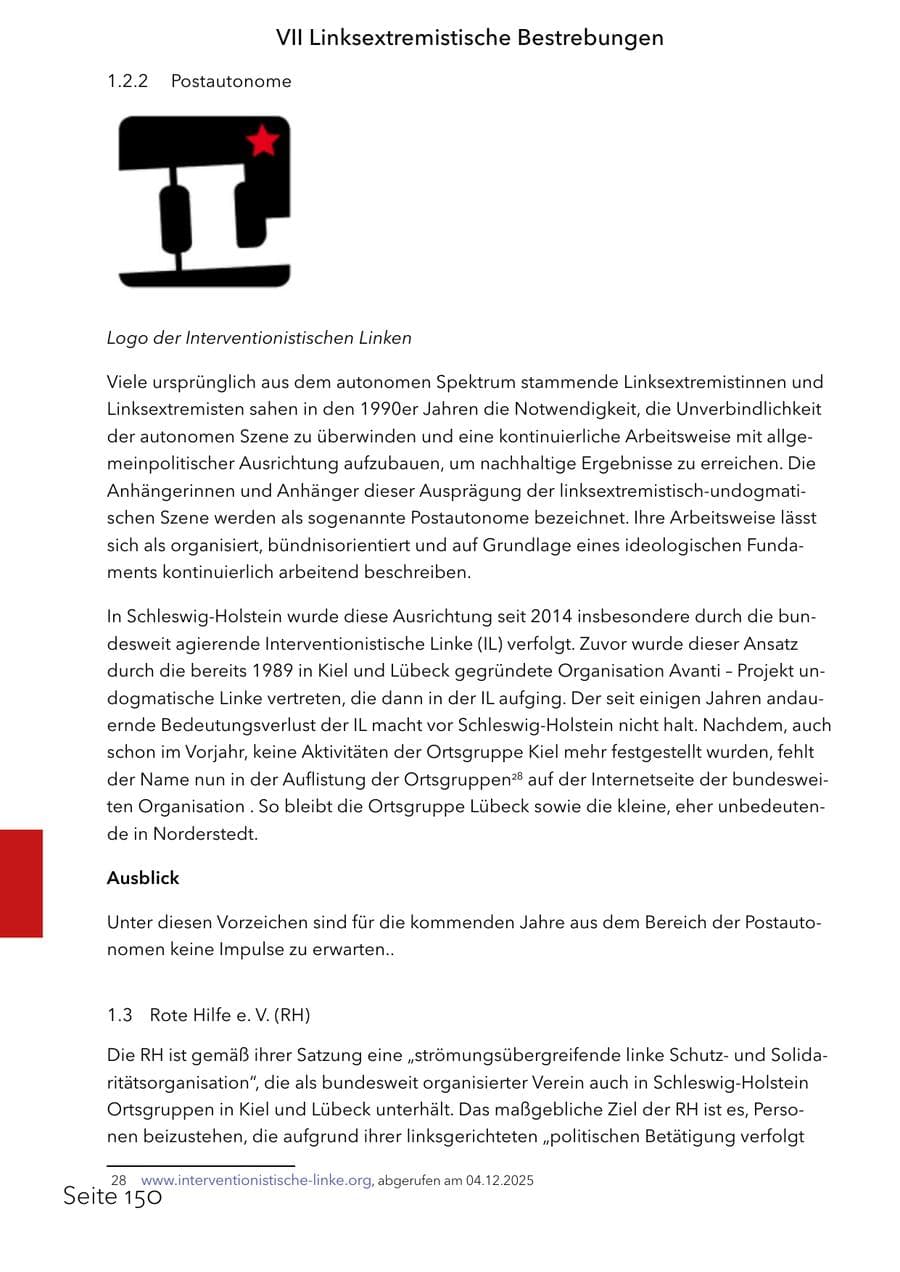 Seite 166 des Verfassungsschutzbericht 2025 Schleswig-Holstein