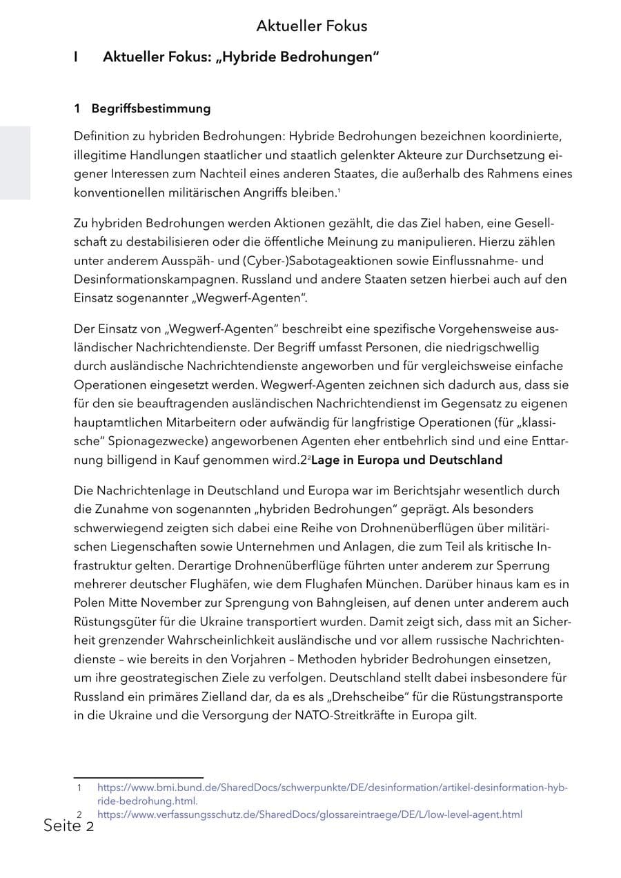 Seite 18 des Verfassungsschutzbericht 2025 Schleswig-Holstein