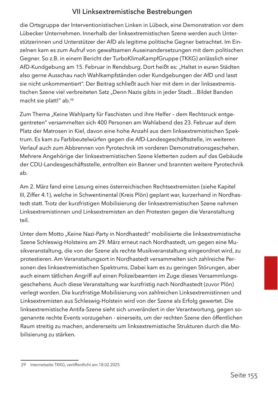 Seite 171 des Verfassungsschutzbericht 2025 Schleswig-Holstein